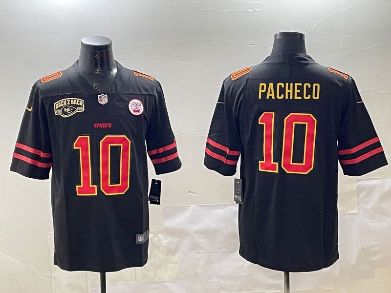Men Kansas City Chiefs #10 Pacheco Black 2025 Nike Vapor Limited NFL Jersey style 2->kansas city chiefs->NFL Jersey